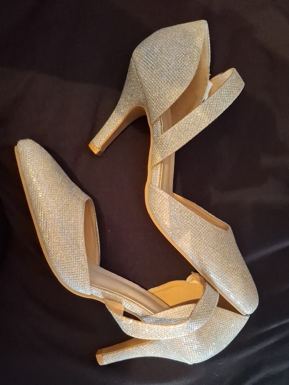 Elegant Silver Glitter D'Orsay High Heels for Women